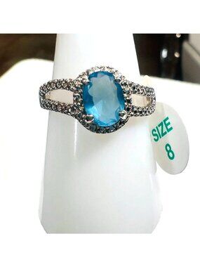 Ring Bomb Party Ring #2896   Size 8 LC Pariba Topaz, fashion, contemporary